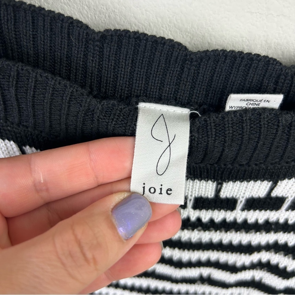 Joie Crochet Midi Dress sleeveless open knit black and white size: XL - Picture 9 of 12